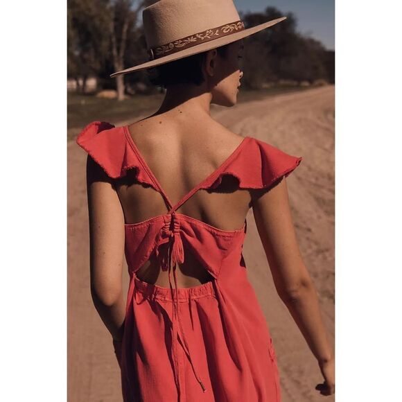 Anthropologie x Pilcro Flutter Sleeve Midi Dress Size L - Picture 2 of 7